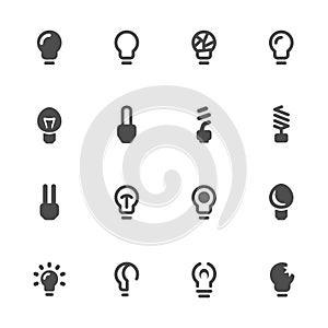 Light bulbs. Bulb icon set