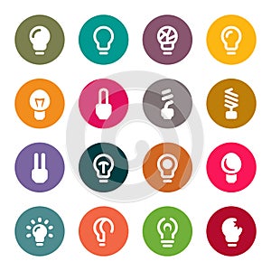 Light bulbs. Bulb icon set