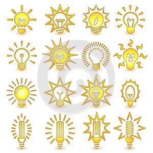 Light bulbs. Bulb icon set