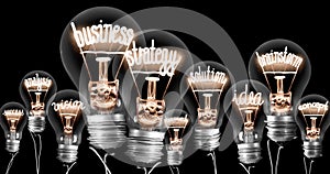 Light Bulbs with Business Strategy Concept