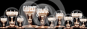 Light Bulbs with Career Growth Concept