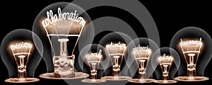 Light Bulbs with Collaboration Concept