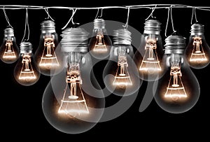 Shining Light Bulbs Concept