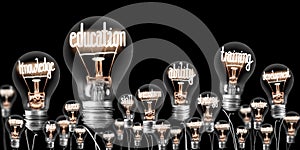 Light Bulbs with Education Concept