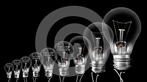 Light Bulbs with Failure and Success Concept