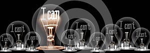 Light Bulbs with I Can`t I Can Text