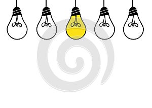 Light bulbs icon with concept of idea. Vector isolated on white