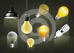 Light bulbs icons