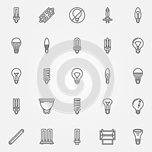 Light bulbs icons set