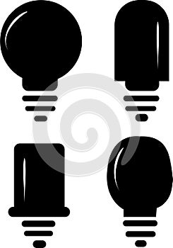 Light Bulbs Icons Set on White Background. Vector 3