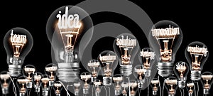 Light Bulbs with Idea Concept