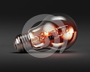 Light bulbs idea concept background. 3D rendering