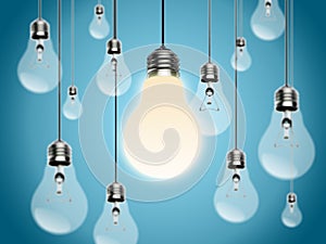 Light bulbs with Idea Conzept