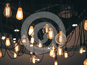 La luce lampadine decorazioni antico stile 