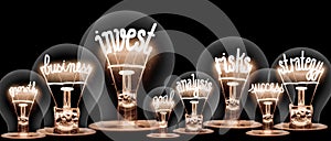 Light Bulbs with Invest Concept