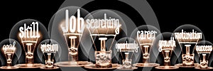 Light Bulbs with Job Searching Concept