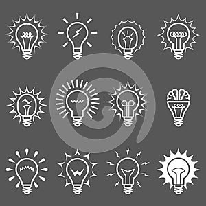 Light bulbs and lamps icons - idea symbols