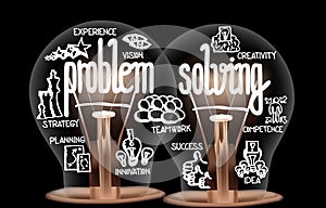 Light Bulbs with Problem Solving Concept