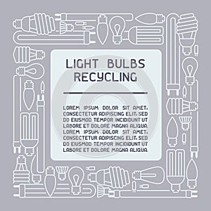 Light bulbs recycling info poster