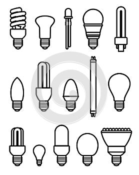 Light bulbs set. Vector