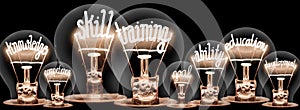 Light Bulbs with Skill Training Concept