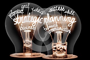 Light Bulbs with Strategic Plan Concept