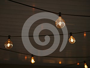 Light bulbs stylized as vintage. Pula, Croatia - February 3, 2024