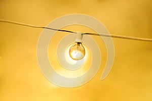 Light bulbs with sun .Communicate about natural energy. Sola energy. photo