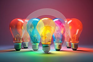 Light Bulbs on Table