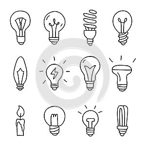 Light bulbs. Vector