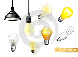 Light bulbs, vector icons