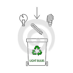 Light bulbs waste container