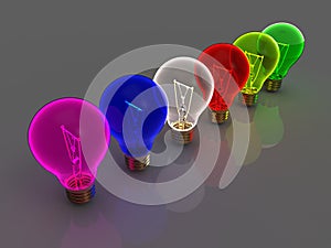 Light bullb color diversity concept