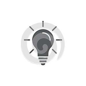Light bulp lamp idea energy symbol icon vector isolated on white