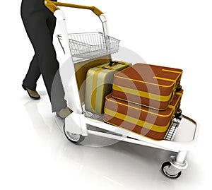 Light cart with luggage