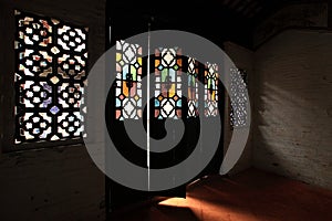Light through the Chinese old style door photo