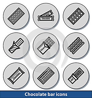 Light chocolate bar icons