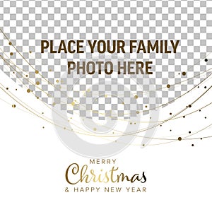 Light Christmas winter family photo card layout template