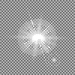 Light circle with glare, white color