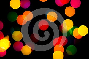 Light circular bokeh background of Christmaslight