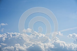 Light cirrus clouds on a blue day sky. Blue sky and clouds