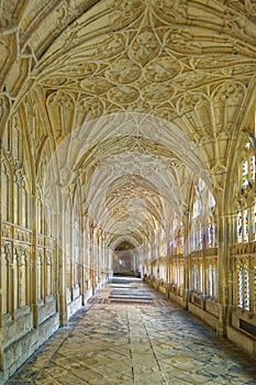 Light through the cloisters. Gloucerter cathedral