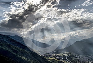 Light between clouds of valsusa from sacra di san michele