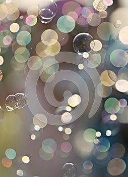 Light colored soap bubbles Bokeh Background