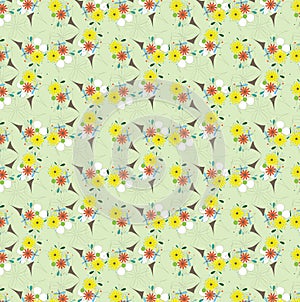 Light colorful floral vintage seamless pattern