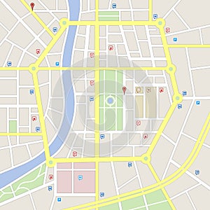 Light colors Imaginary city map
