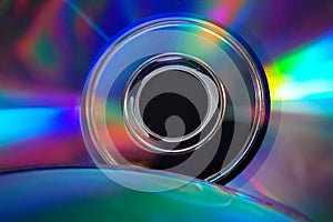 light and colors reflected on a compact disc