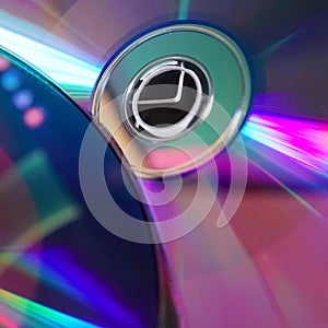 light and colors reflected on a compact disc