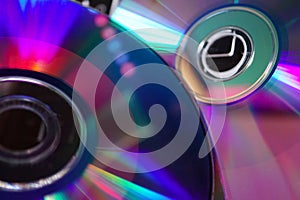 light and colors reflected on a compact disc