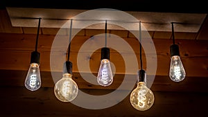 light consisting of five design bulbs